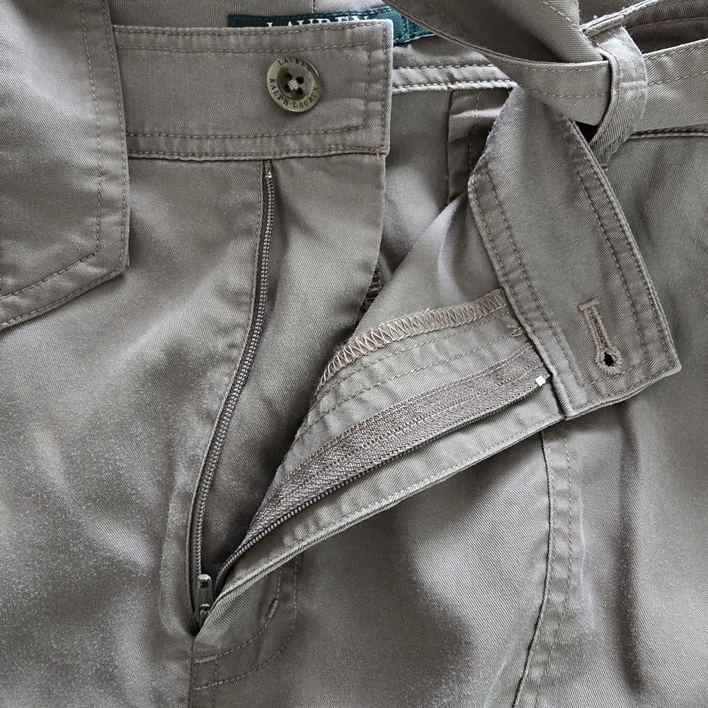 🎊Host Pick🎊 POLO Ralph Lauren Khaki Utility Cargo Pocket Belted Skirt Size 14 - Picture 15 of 16